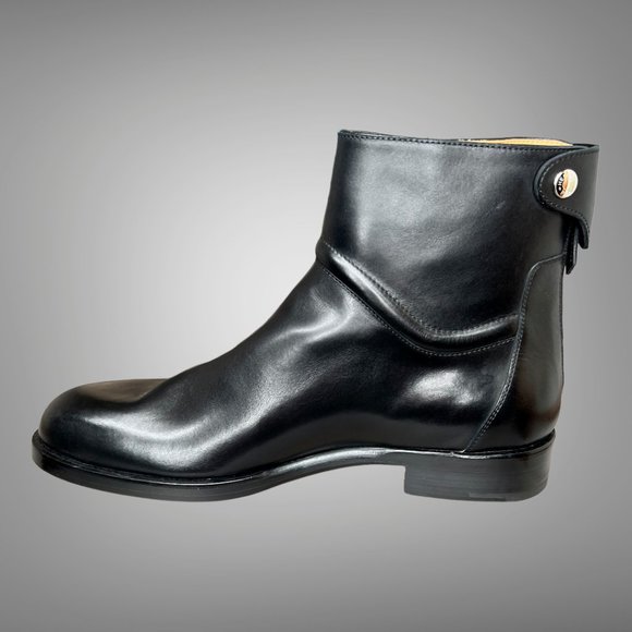 Hermes NIB Luxurious Black Calfskin Leather Ankle Boot EU Size 45 Shoes main image 10